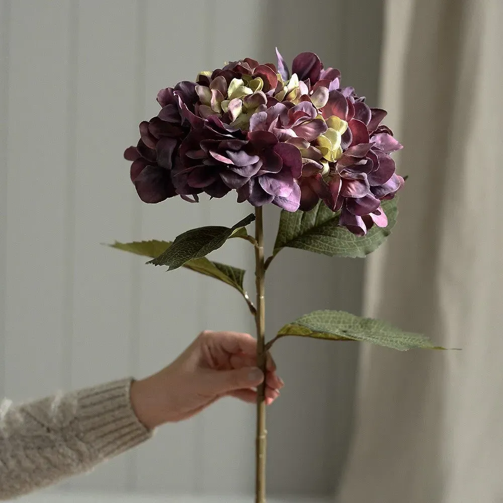 Antique Giant Hydrangea Stem - Purple