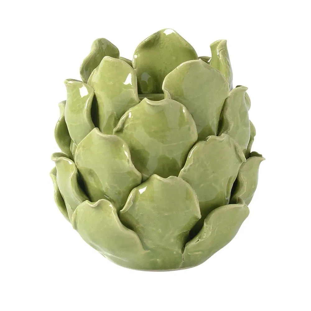 Artichoke Tealight Holder - Green, Porcelain image