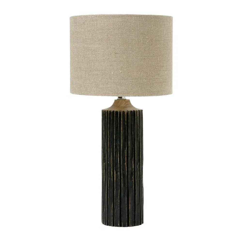 Bentham Wooden Ribbed Table Lamp