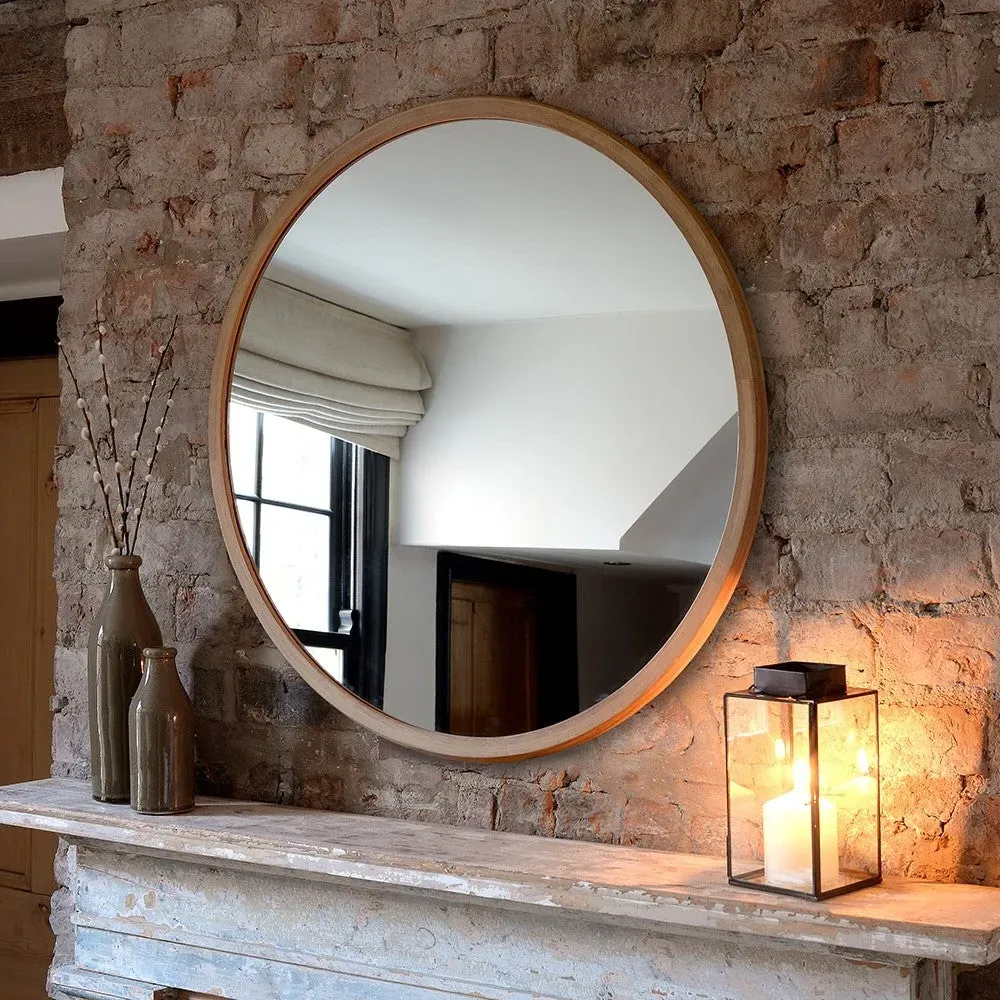 Berkeley Nordic Oak Round Mirror - Oak