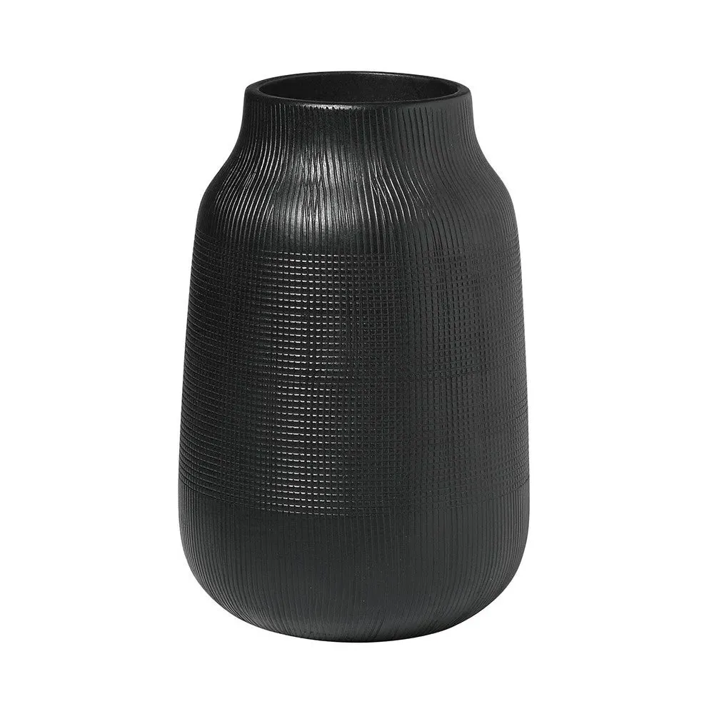 Black Clay Vase 22cm - Black