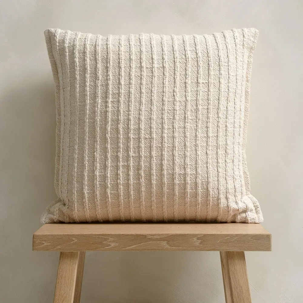 Bowen Hand Woven Stripe Cushion 45x45cm - Natural