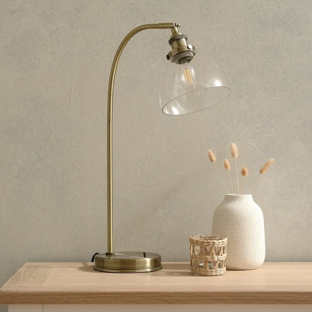 Boxwell Adjustable Table Lamp - Antique Brass