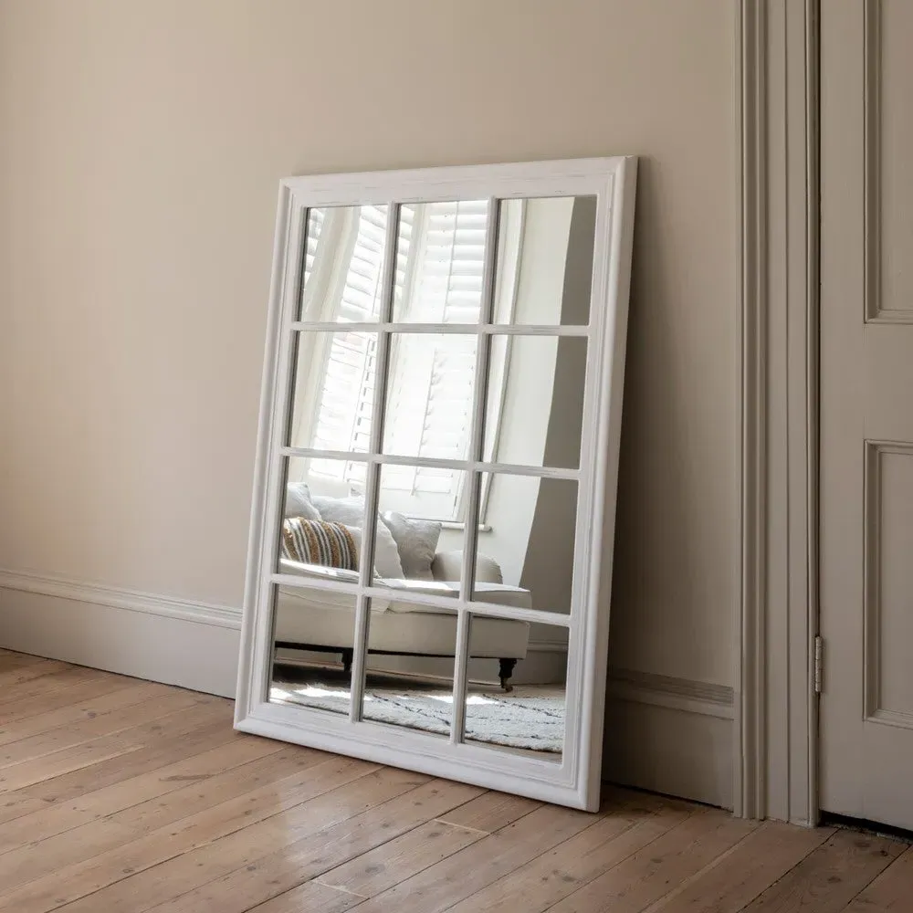 Brandon Distressed Mirror - Soft White