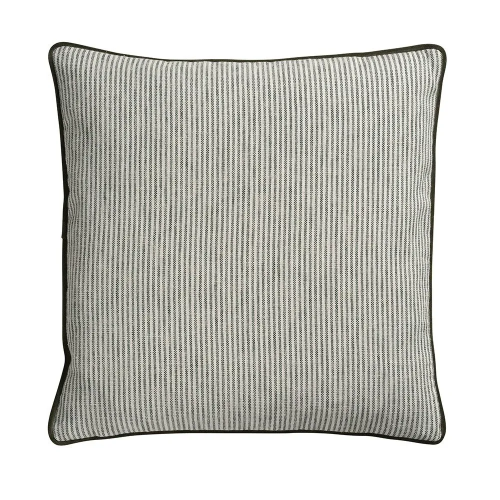 Broadway Stripe Cushion - Fern Green, Cotton-Polyester