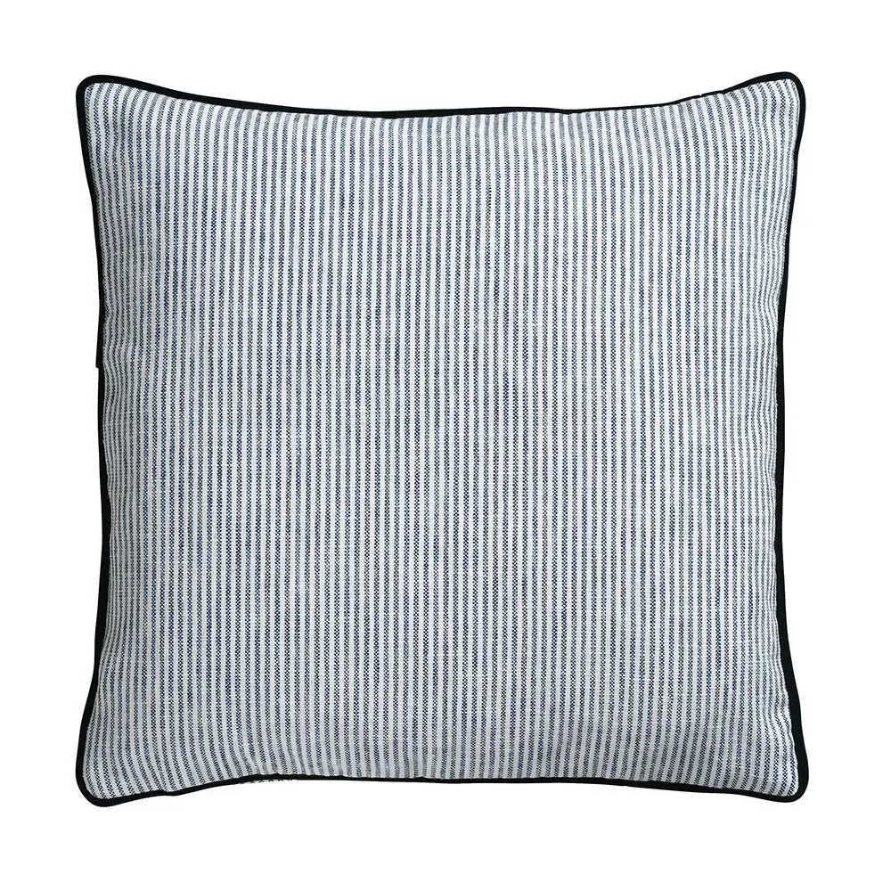 Broadway Stripe Cushion - Navy, Cotton-Polyester