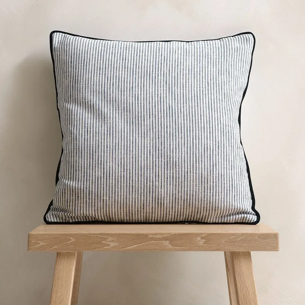 Broadway Stripe Cushion - Navy, Cotton-Polyester
