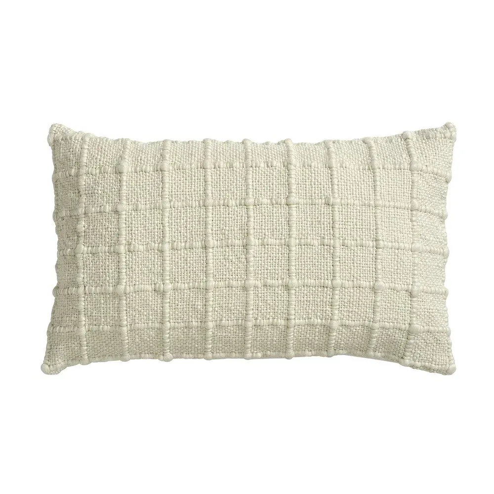 Check Hand Woven Cushion - Ivory