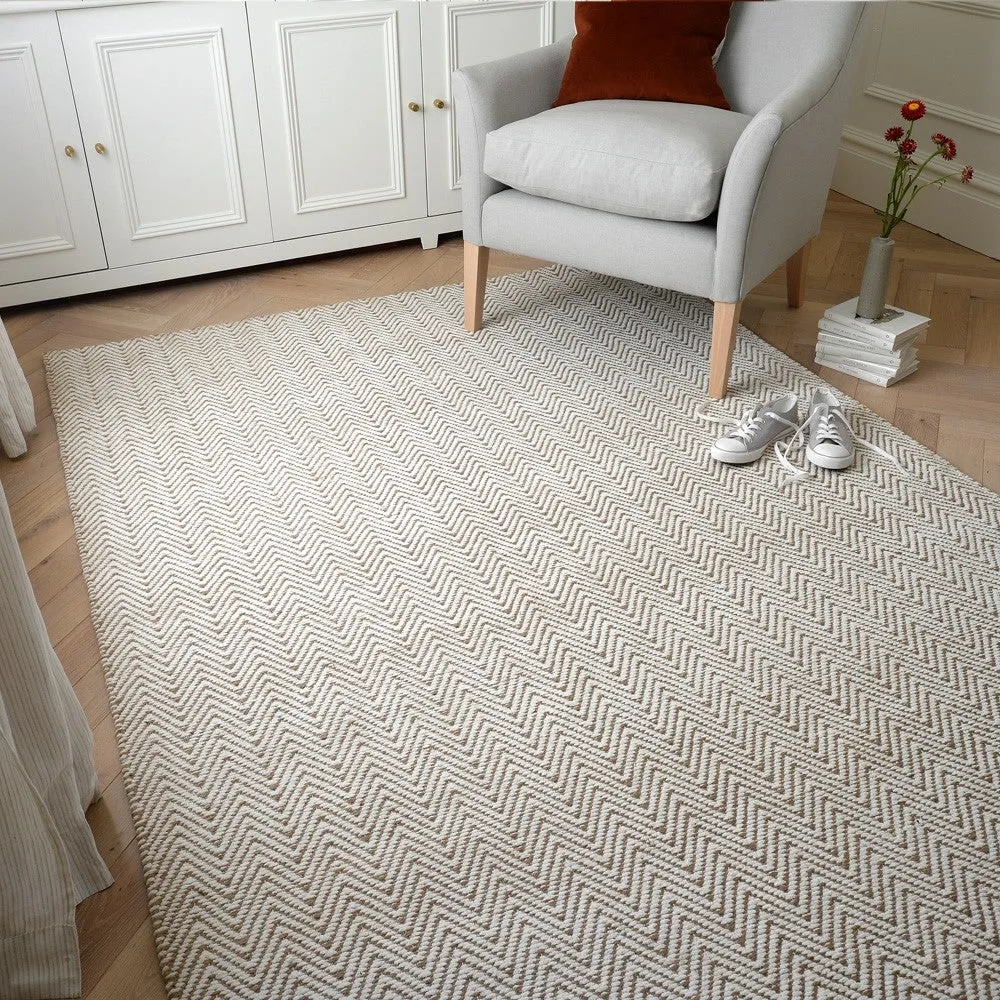 Chevron Rug 160x230cm - Natural, Cotton Jute