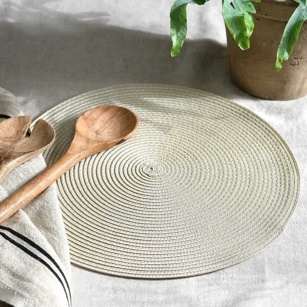 Circular Ribbed Placemat - Linen