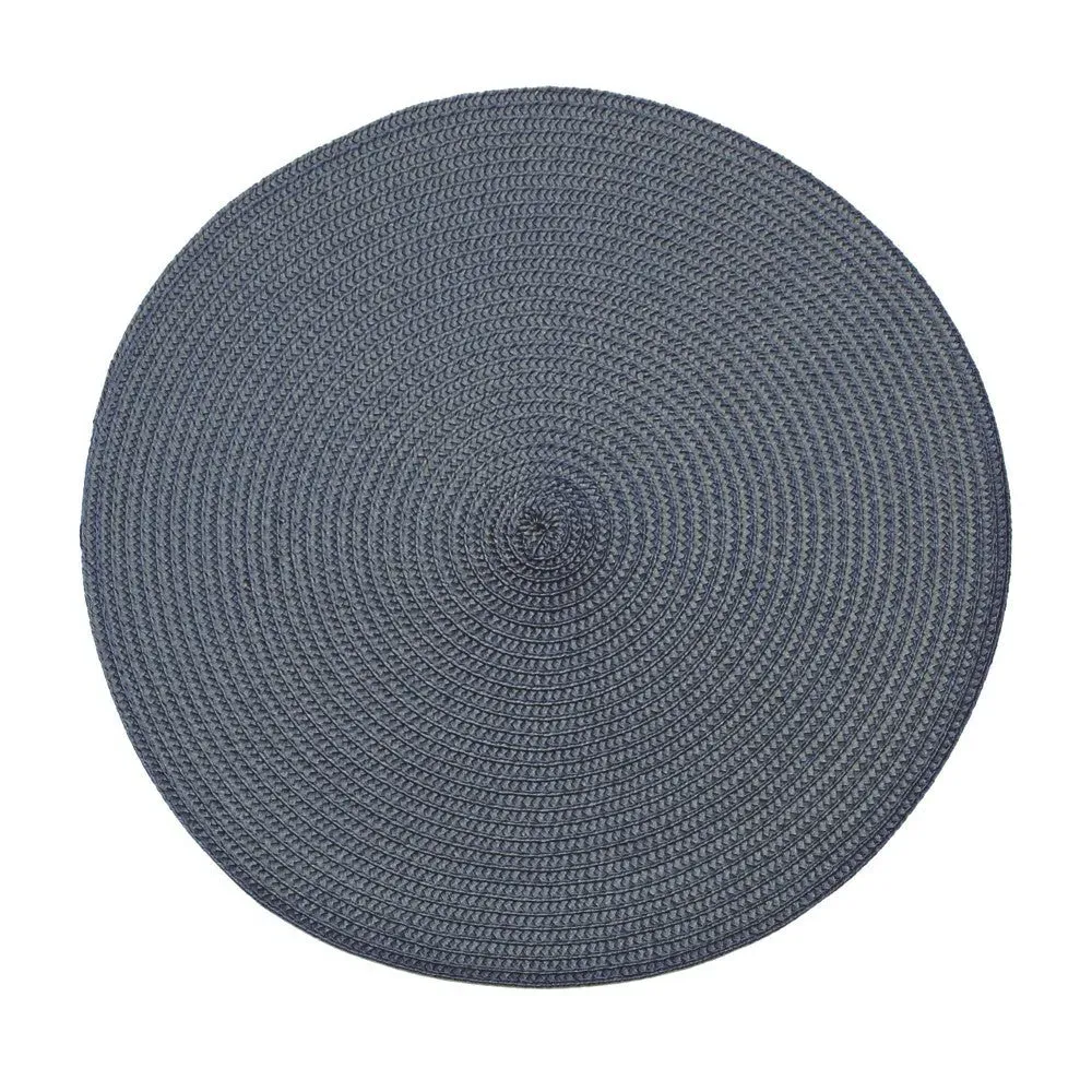 Circular Ribbed Placemat - Slate Blue