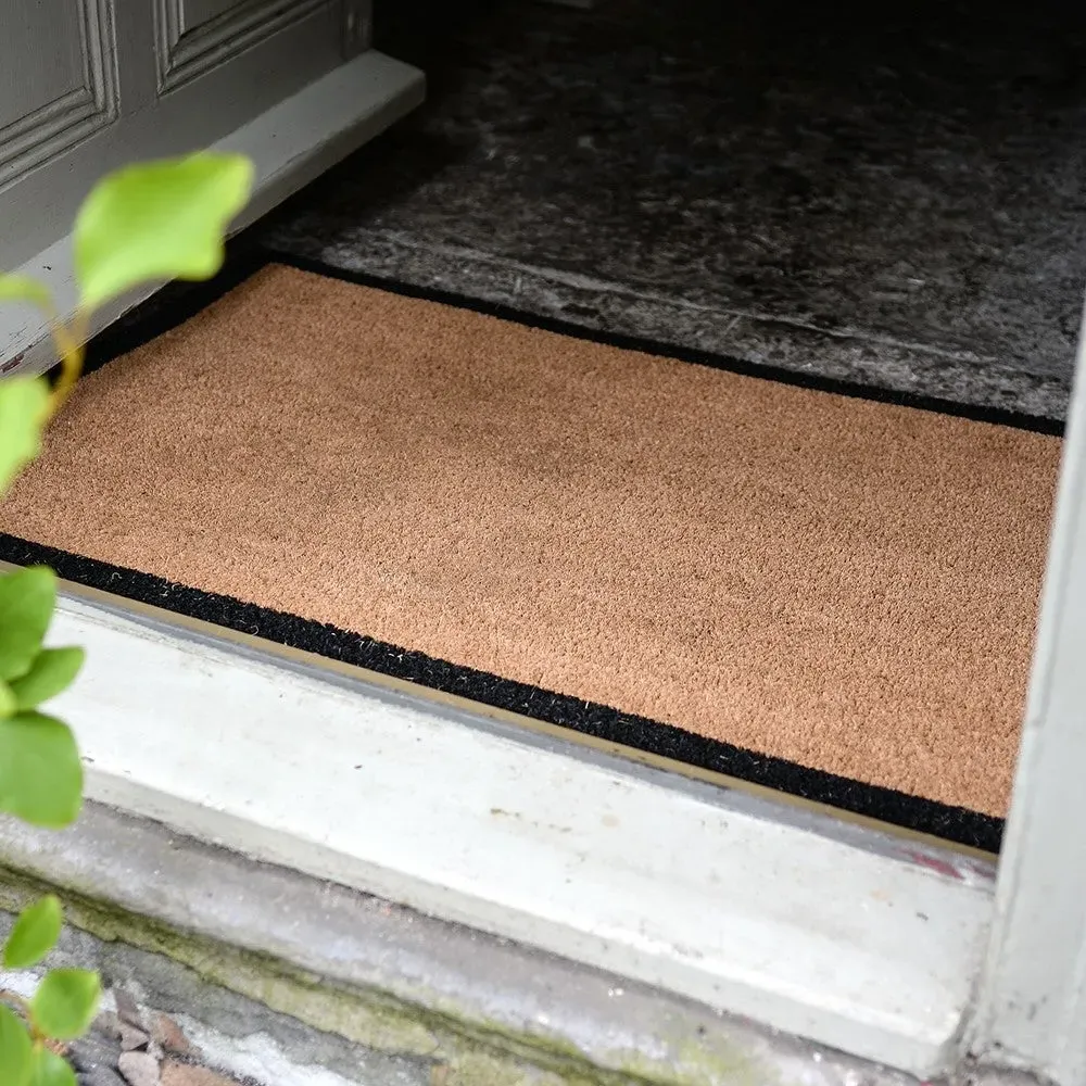 Coir Doormat - Charcoal Border