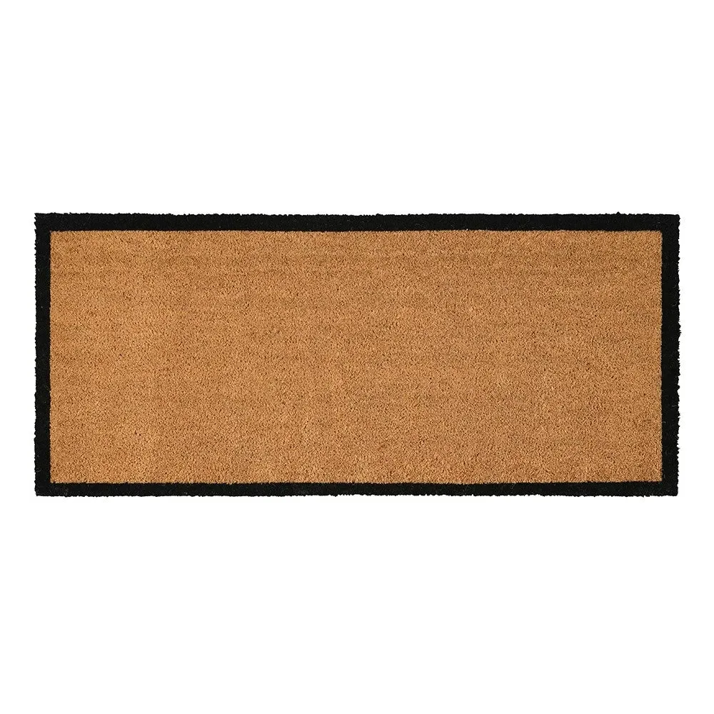 Coir Double Doormat - Charcoal Border