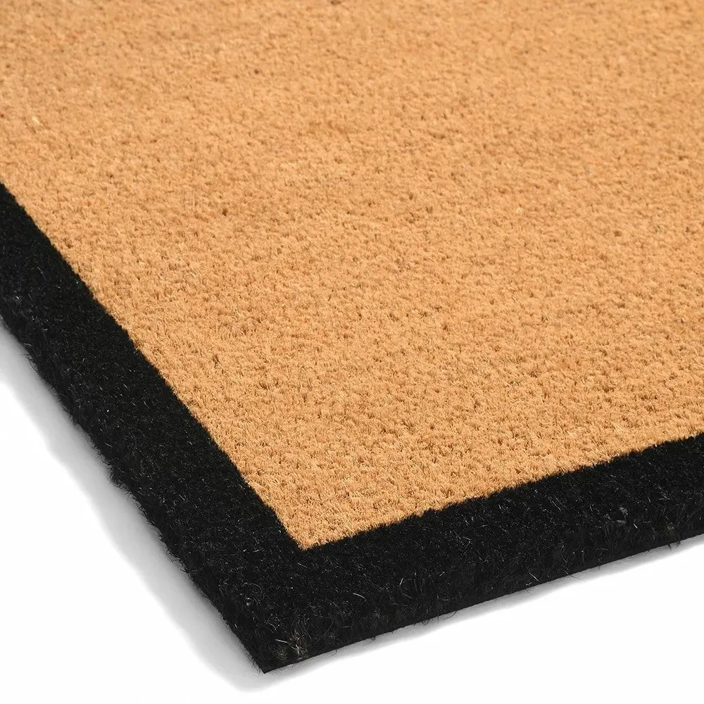 Coir Double Doormat - Charcoal Border
