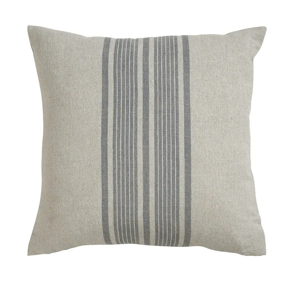 Cotton Linen Bold Stripe Cushion - Navy