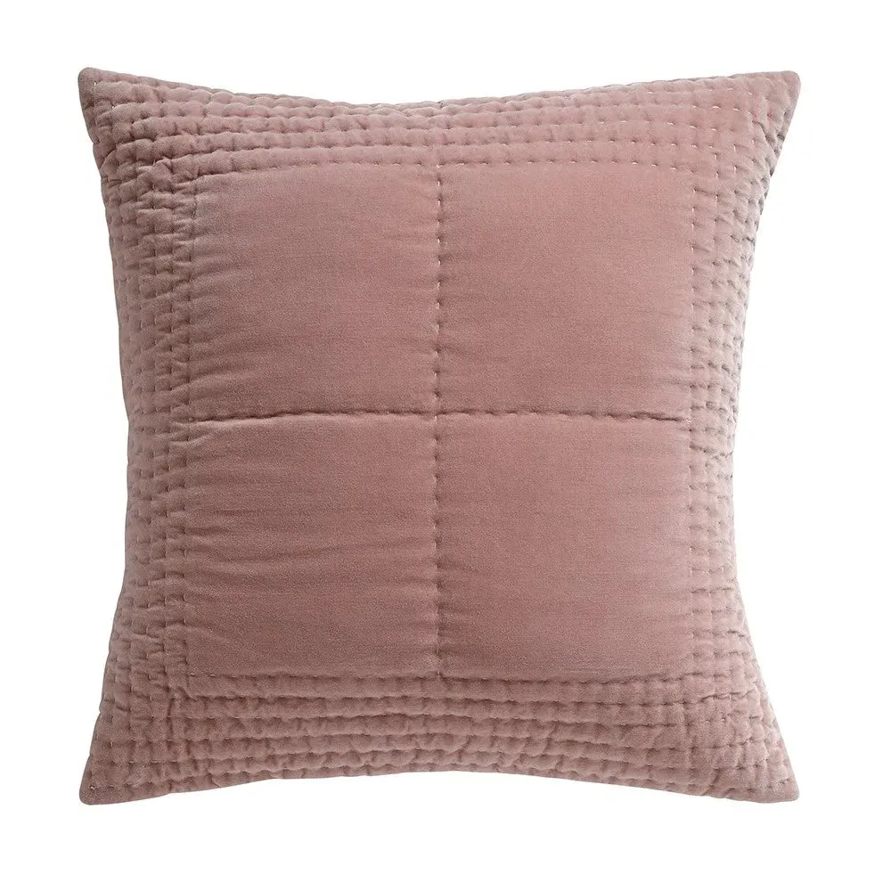 Cotton Velvet Cushion - Dusky Pink