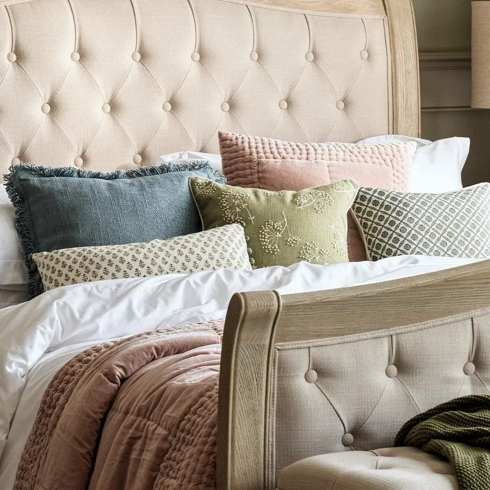 Cotton Velvet Cushion - Dusky Pink image