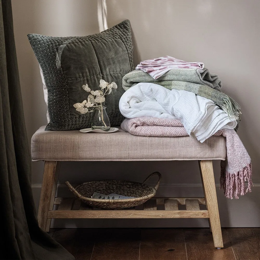 Cotton Velvet Cushion - Fern Green