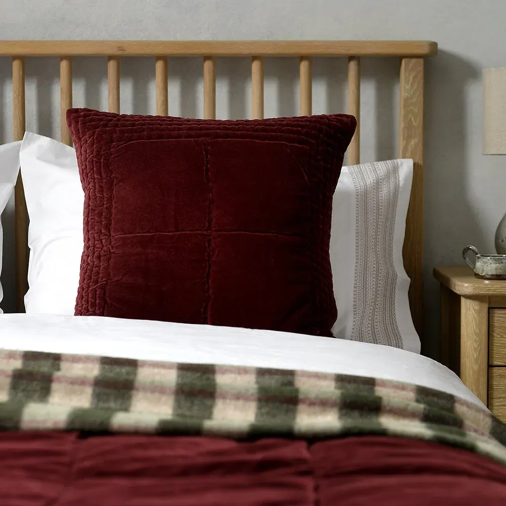 Cotton Velvet Cushion - Rosehip