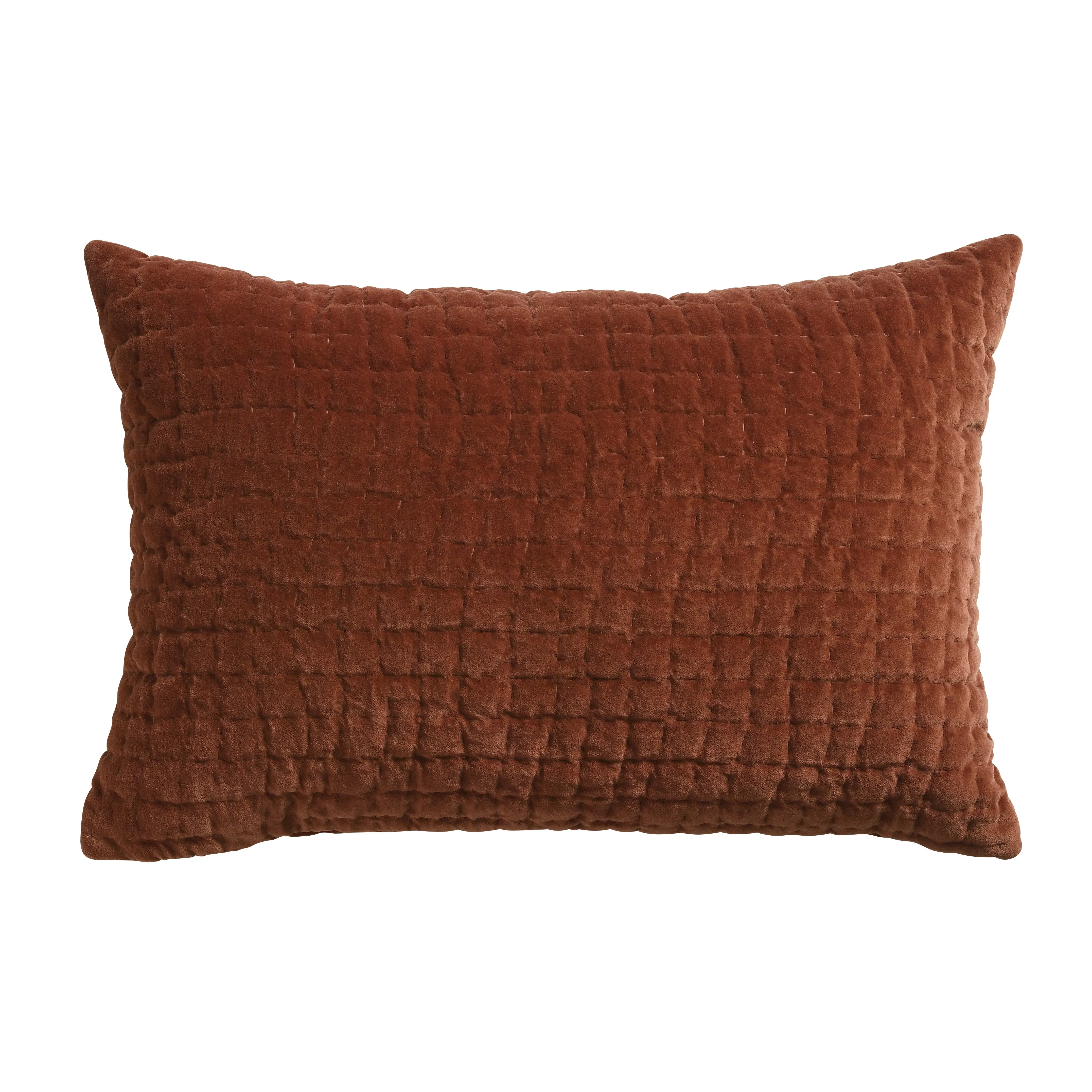 Cotton Velvet Driftline Weave Cushion - Brick image