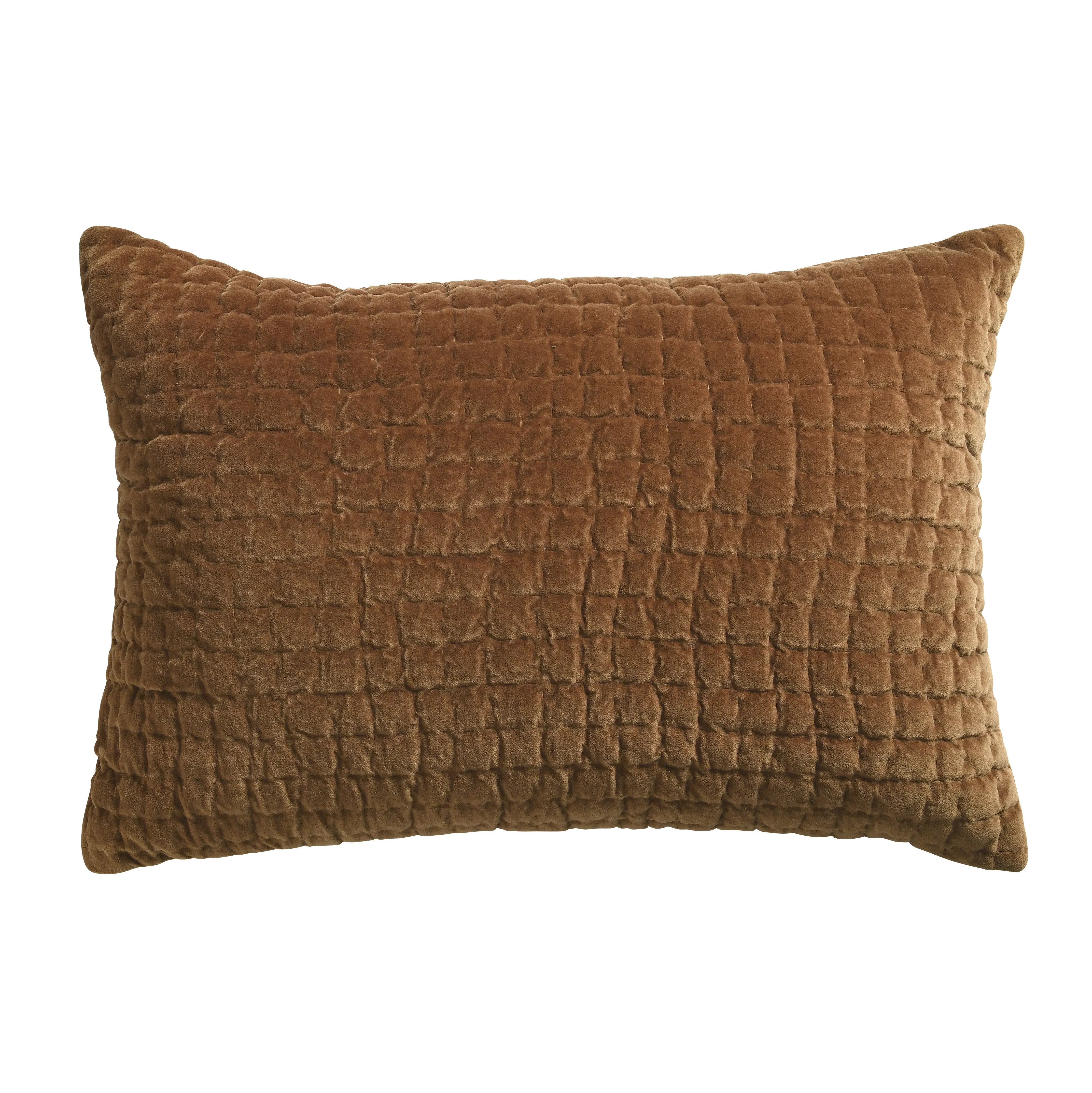 Cotton Velvet Driftline Weave Cushion - Spice
