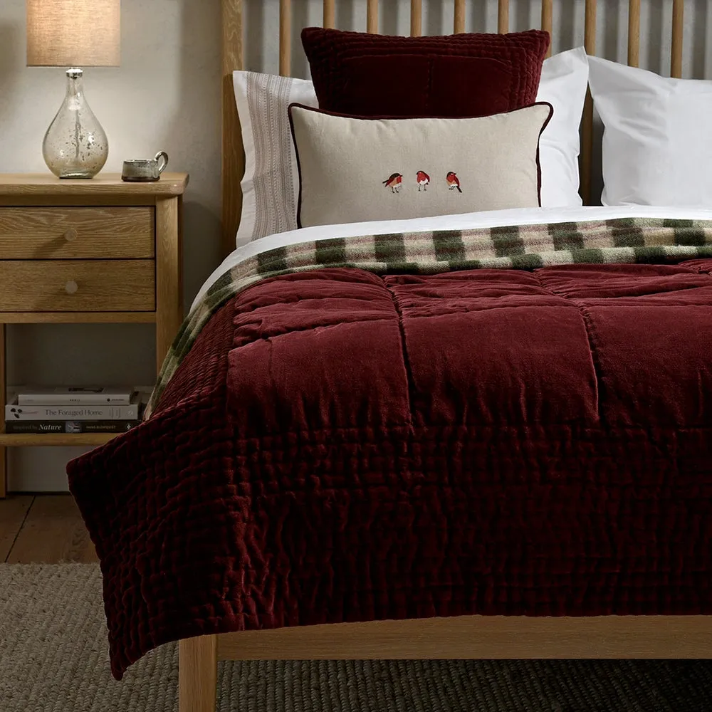 Cotton Velvet Extra Large Bedspread - Rosehip