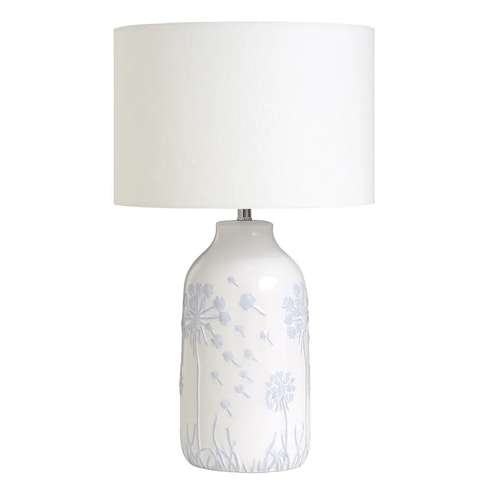 Dandelion Etched Lamp - Light Blue, Ceramic image