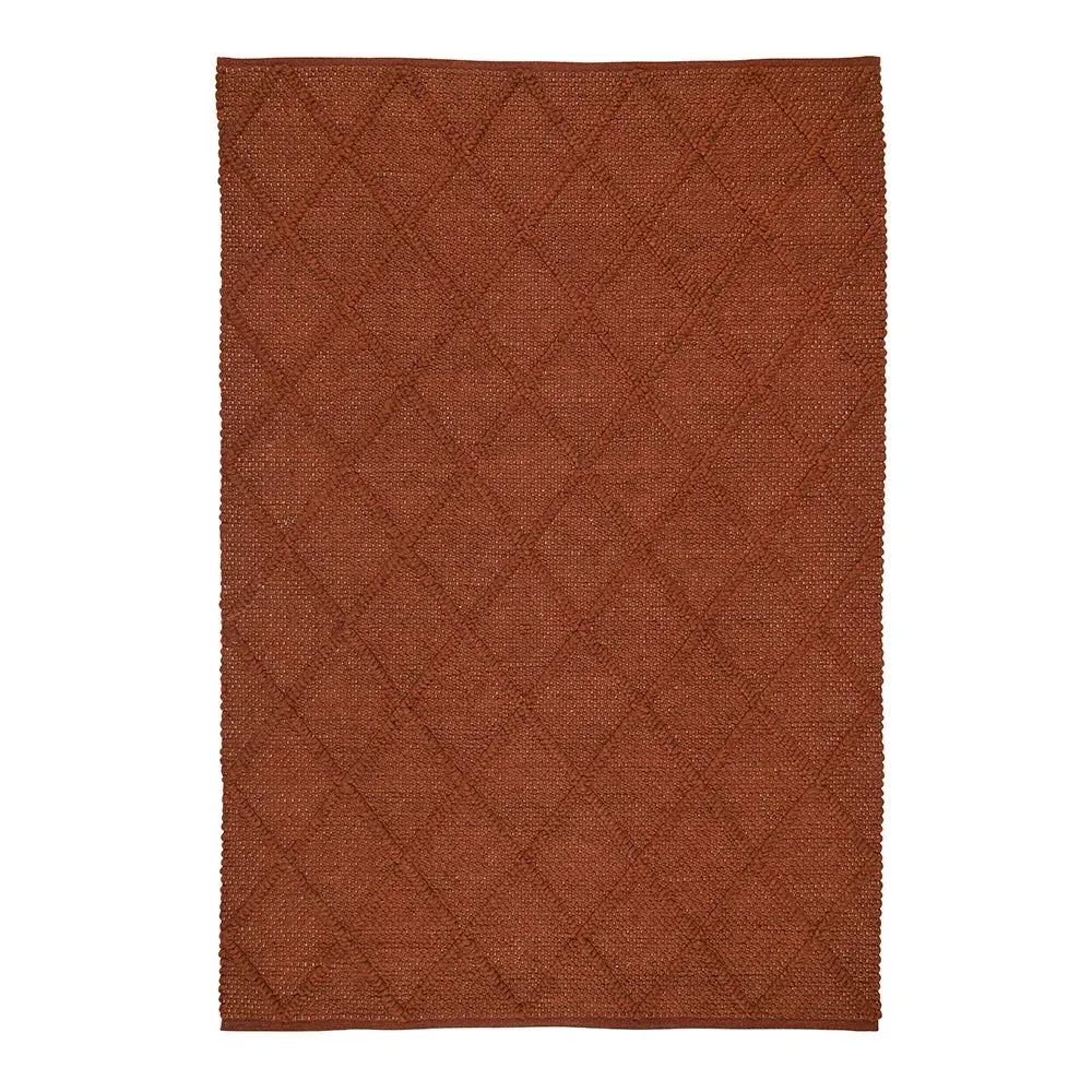 Dauntsey Rug - Brick, Wool Blend