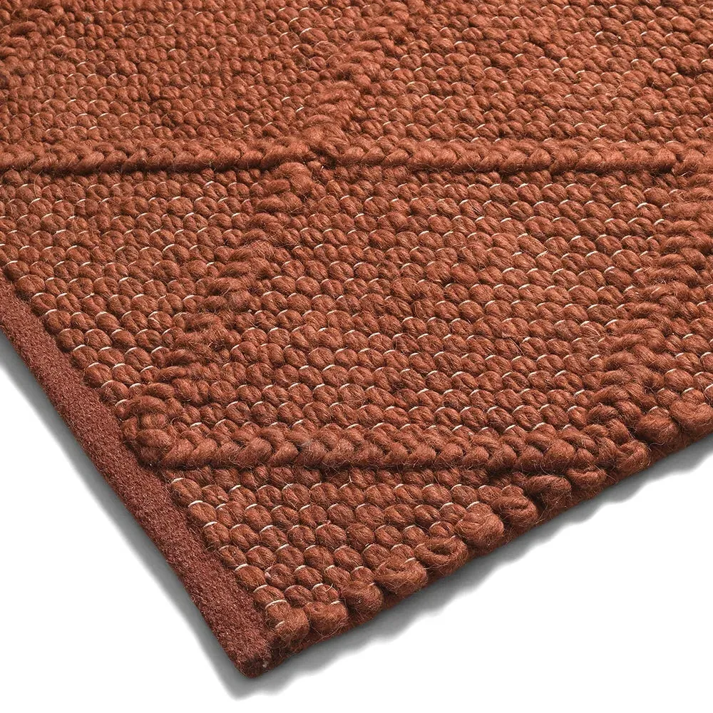 Dauntsey Rug - Brick, Wool Blend
