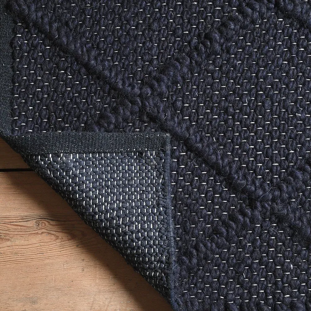 Dauntsey Rug - Indigo, Wool Blend
