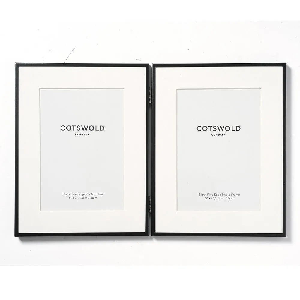 Double Photo Frame 5x7'' - Black, Steel