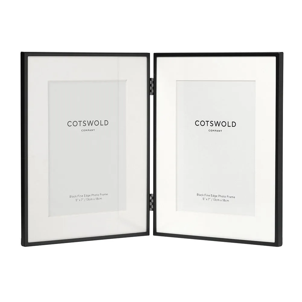 Double Photo Frame 5x7'' - Black, Steel