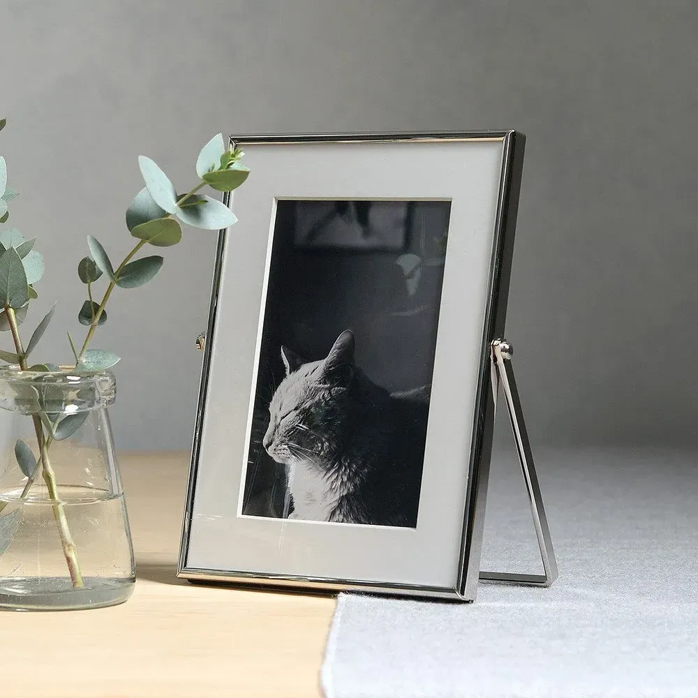 Easel Photo Frame 4x6'' - Silver
