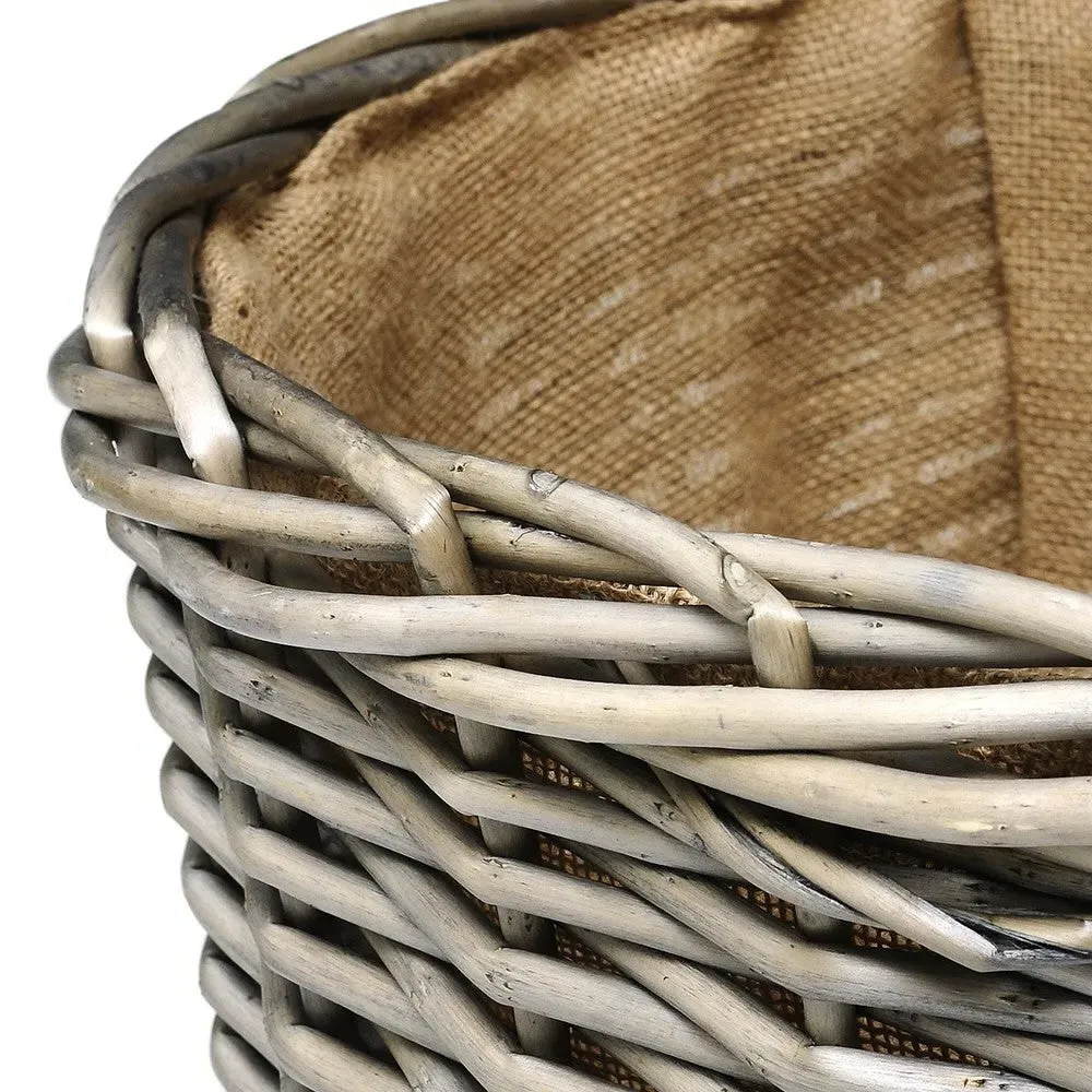 Extra Large Lined Wicker Basket - White