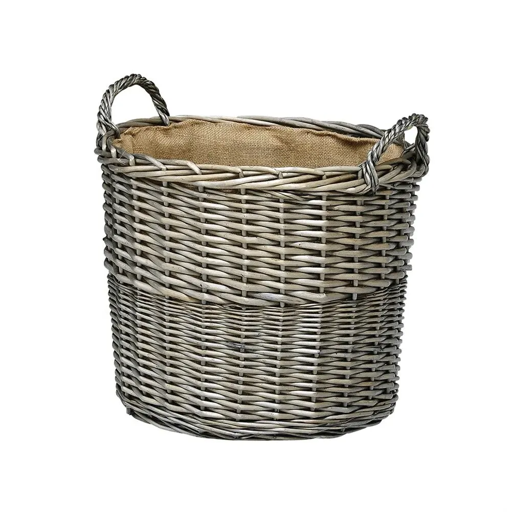 Extra Large Lined Wicker Basket - White image