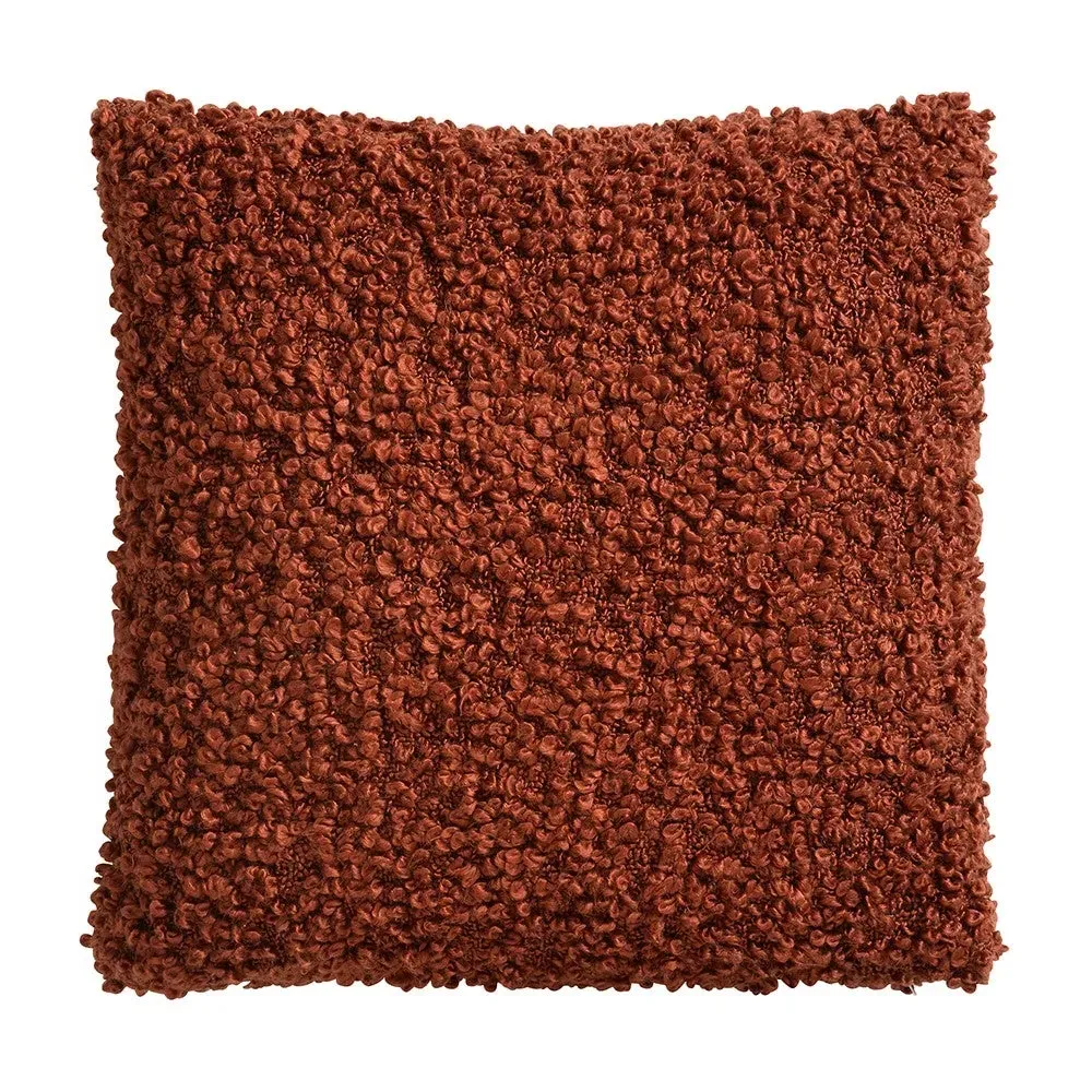 Faux Lambswool Cushion - Terracotta