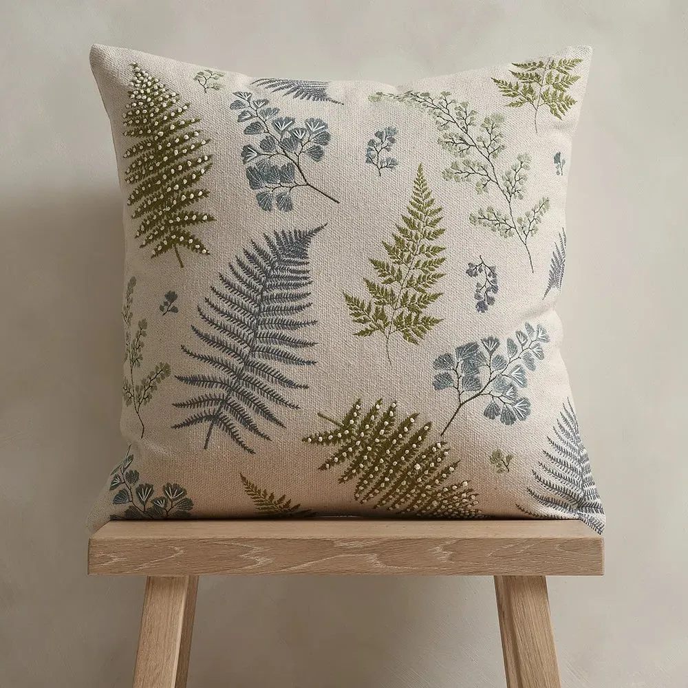 Fern Flora Cushion - Blue