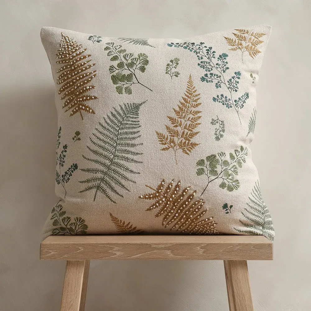 Fern Flora Cushion - Green