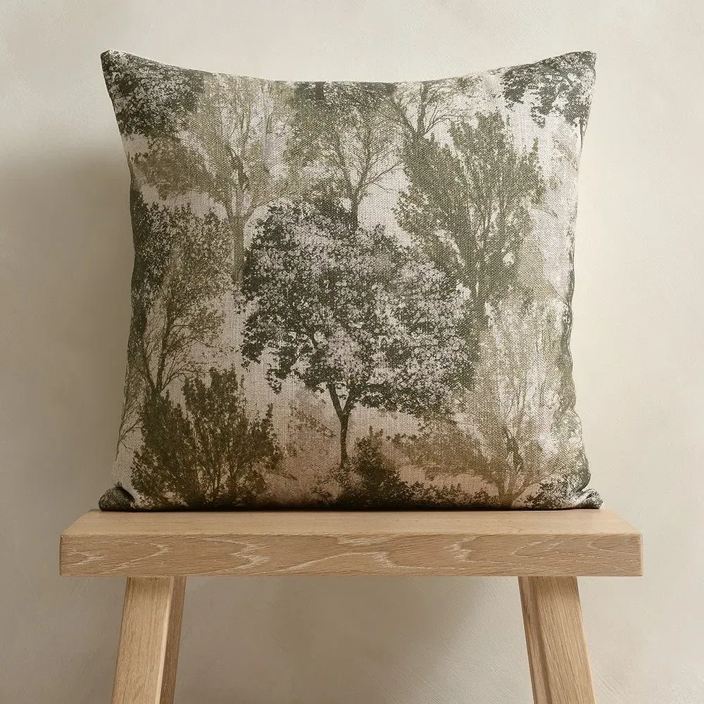 Forest Trees Cushion - Green