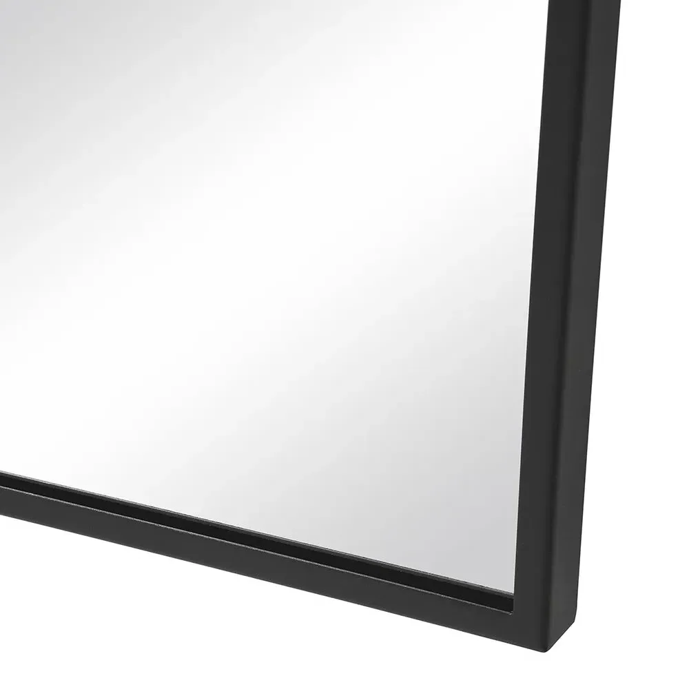 Foxcote Large Arch Mirror - Black Metal