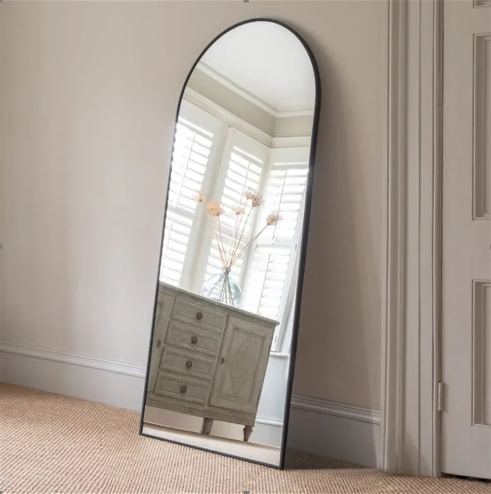Foxcote Large Arch Mirror - Black Metal