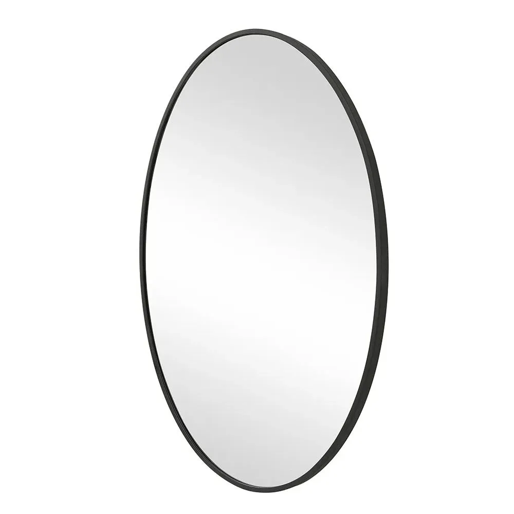 Foxcote Oval Mirror - Black Metal
