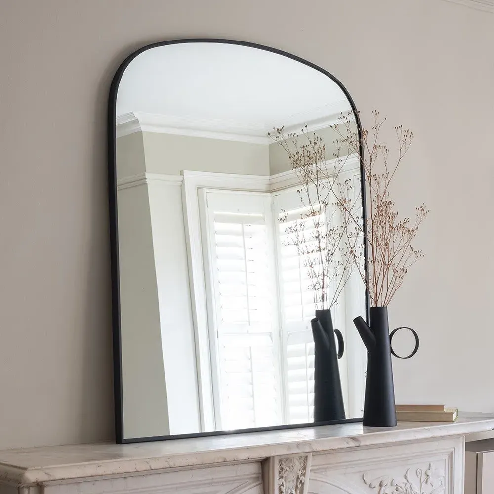 Foxcote Overmantel Mirror - Black Metal