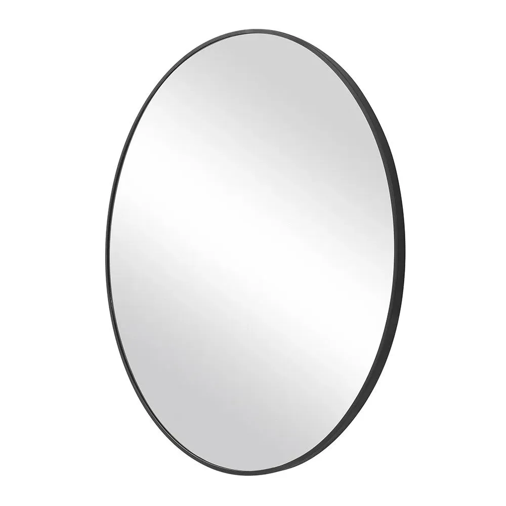 Foxcote Round Mirror 80cm - Black, Metal