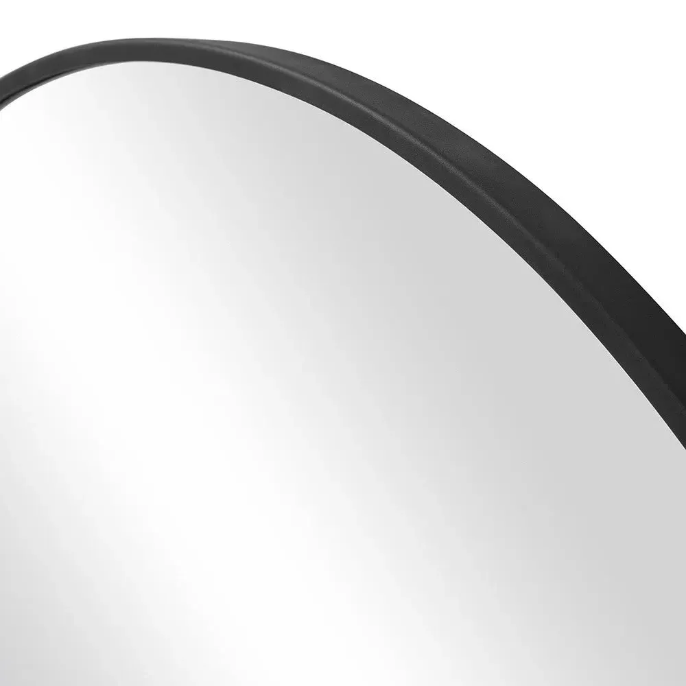 Foxcote Round Mirror 80cm - Black, Metal