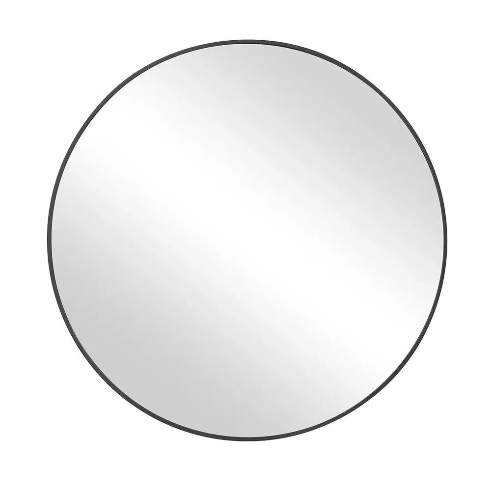 Foxcote Round Mirror 80cm - Black, Metal image