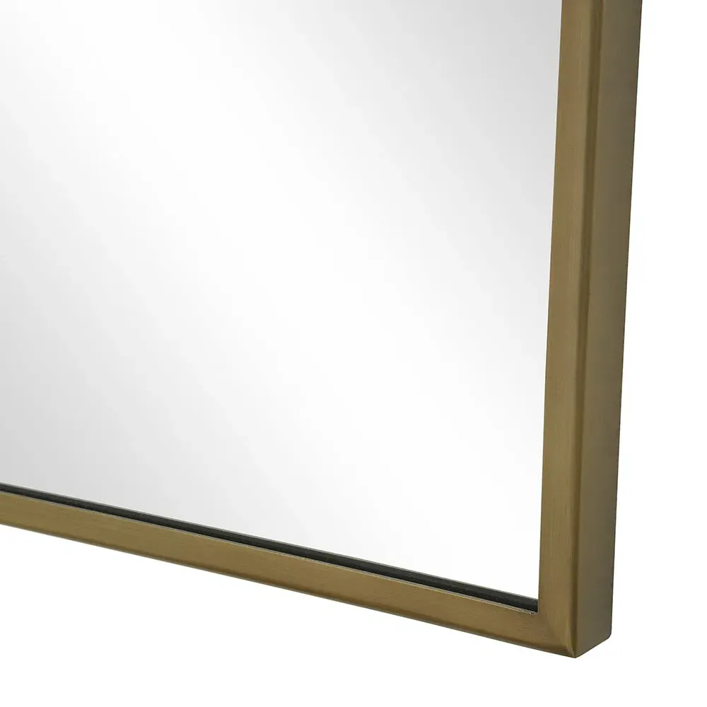 Foxcote Slim Arch Mirror - Brushed Bronze