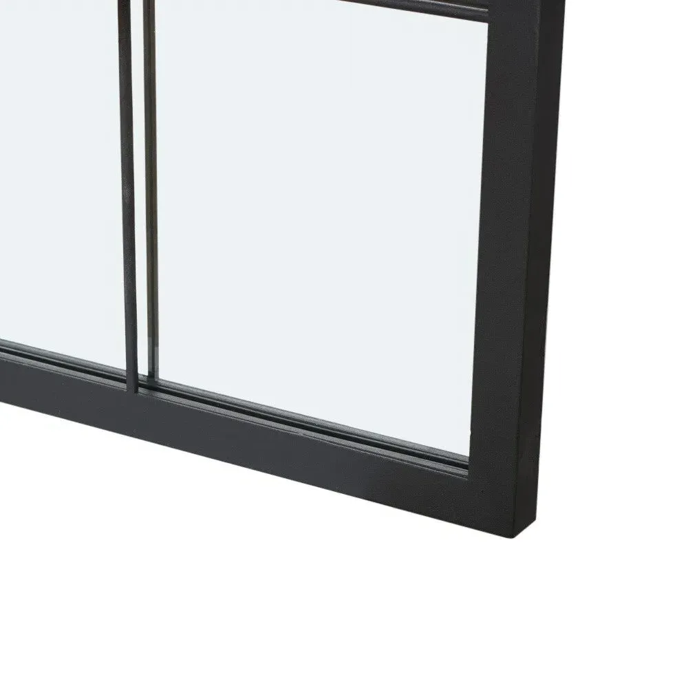 Foxcote Window Pane Mirror - Black Metal