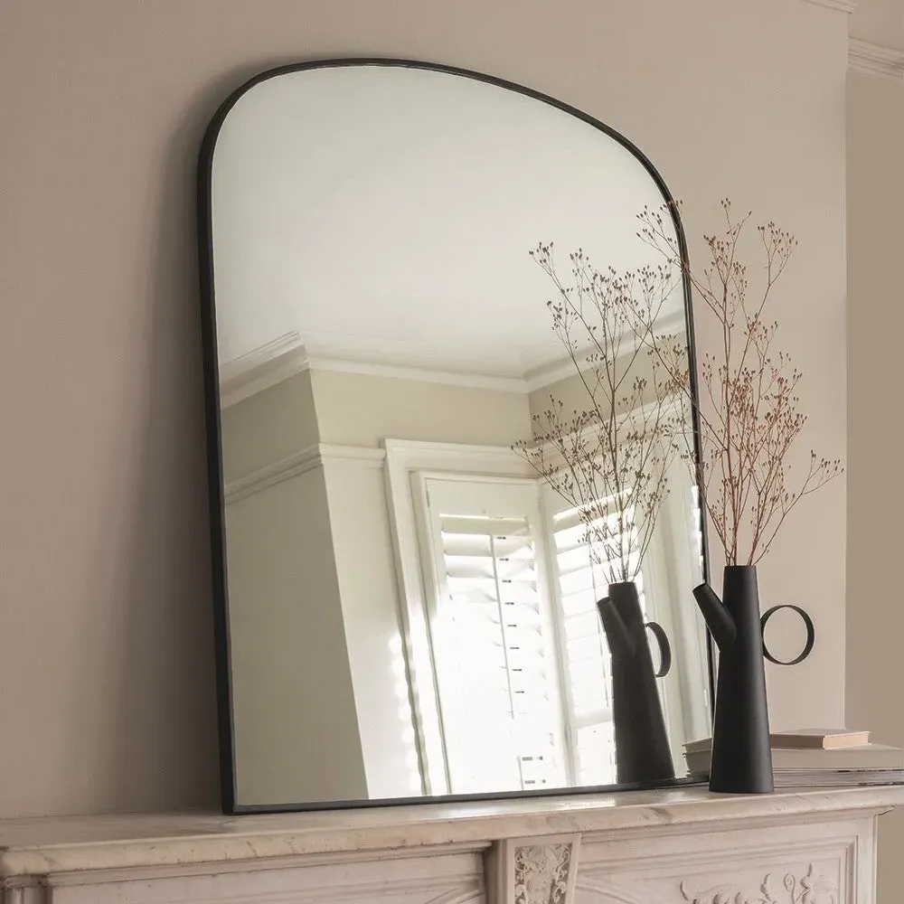 Foxcote XL Overmantel Mirror - Black Metal