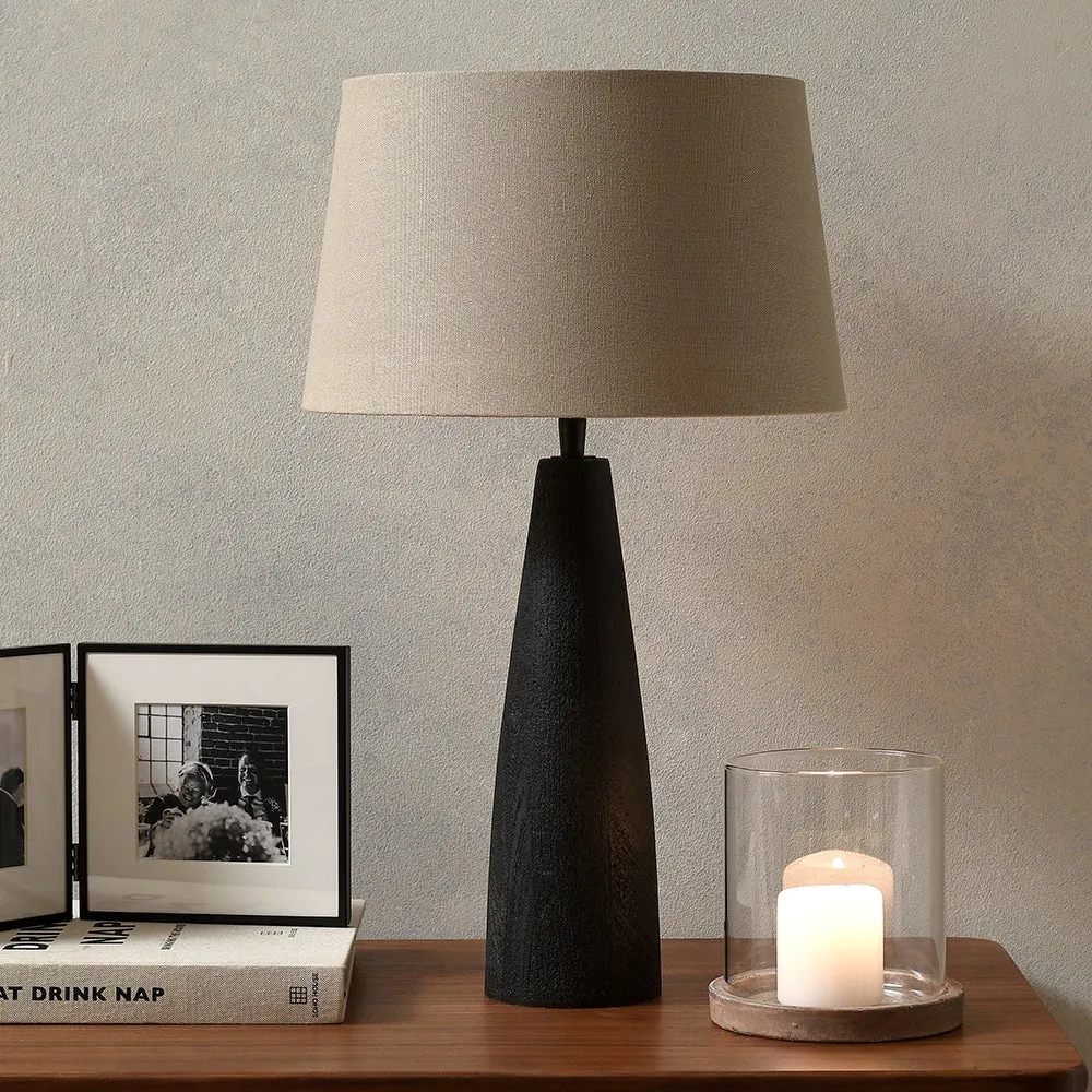 Foxley Table Lamp - Black, Mango Wood image